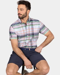 Kariertes Hemd mit kurzen ﾀrmeln - Blue Multi Colour
