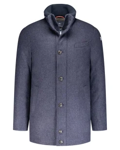 Klassischer Navy Tweedmantel - Winter Navy