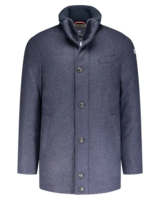 Klassischer Navy Tweedmantel - Winter Navy