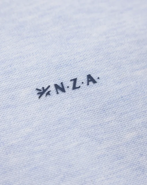 Langarm-Poloshirt aus blauer Baumwolle