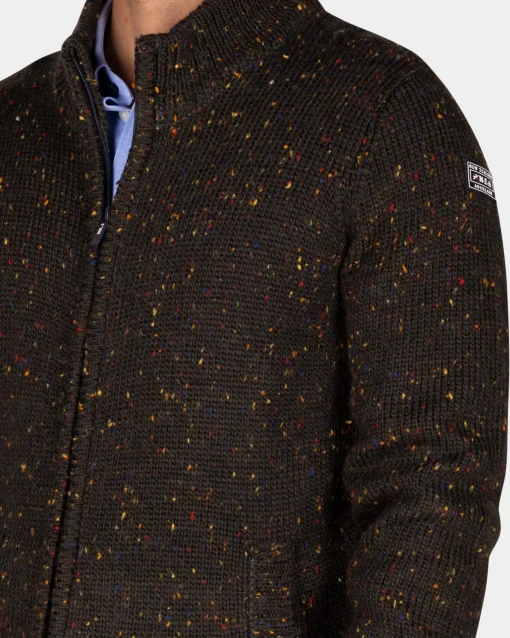 Mélierte dunkelbraune Wolljacke - Dark Mocca