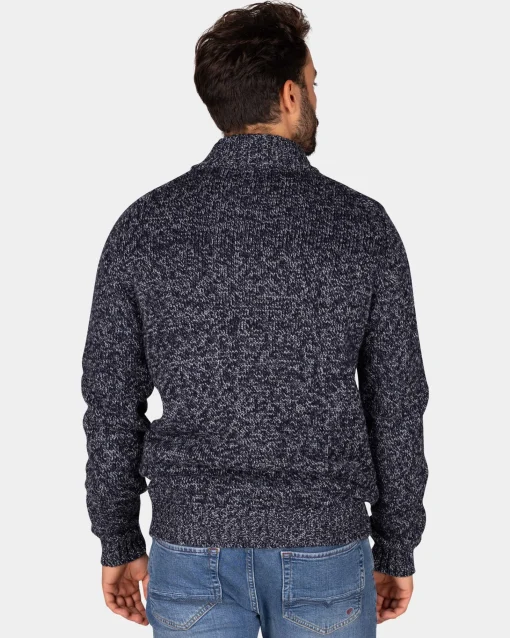 Mélierte marineblaue Wolljacke - Winter Navy
