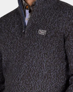 Mélierter dunkelbrauner Wollpullover - Dark Mocca