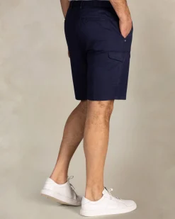 Navy Leinen-Cargo-Shorts