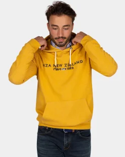 Ockergelber Hoodie mit Logo - Warm Ocre