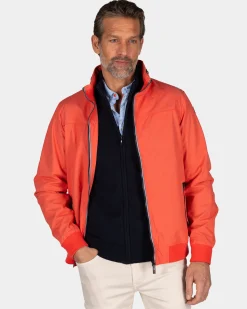 Oranges Baumwoll-Bomberjacke