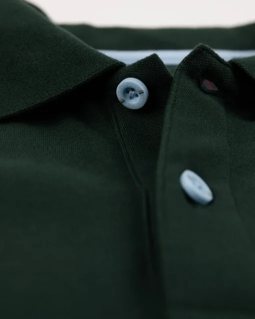 Poloshirt aus Stretch-Baumwolle - Dark Pine