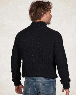 Pullover mit halbem Reißverschluss aus Wolle und Baumwolle - Crushing Green