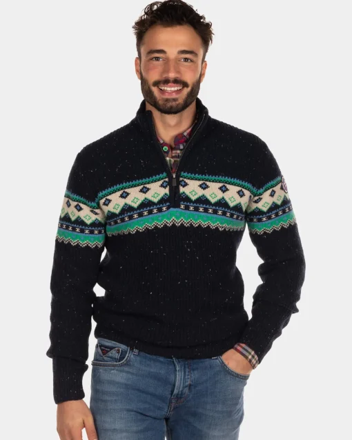 Pullover mit halbem Reißverschluss Aranga - Steady Navy