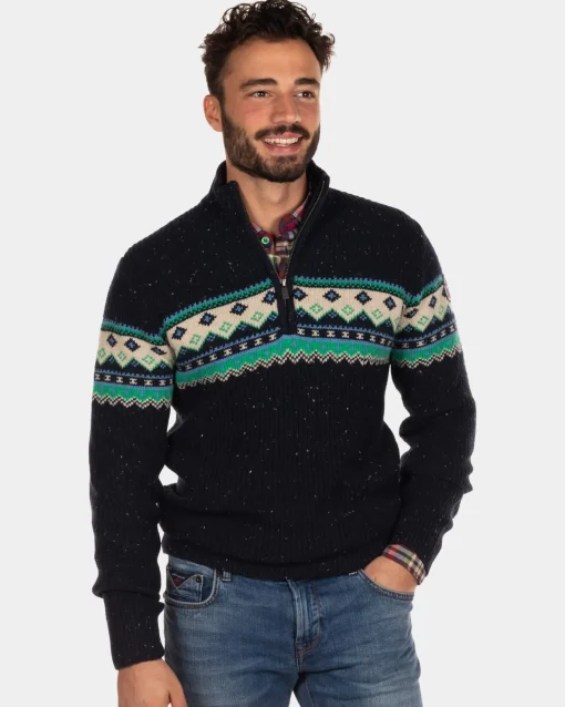 Pullover mit halbem Reißverschluss Aranga - Steady Navy