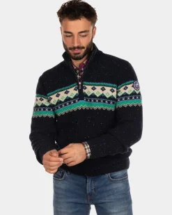 Pullover mit halbem Reißverschluss Aranga - Steady Navy