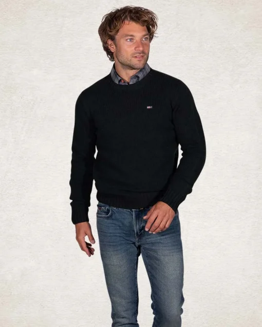Pullover mit Rundhalsausschnitt aus Wollmischung - Crushing Green