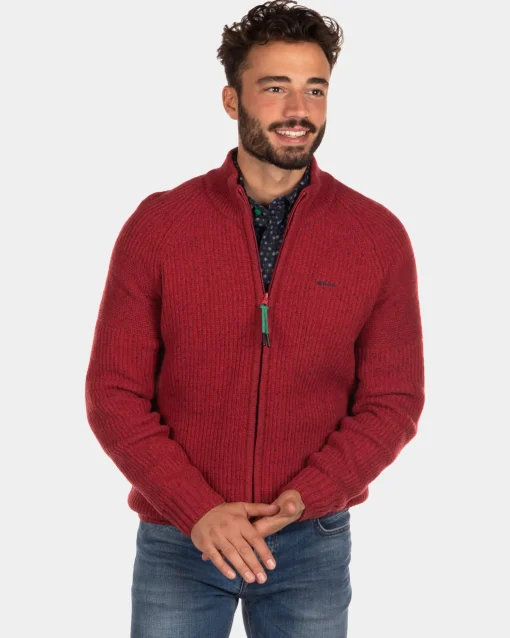 Rippstrick-Cardigan Dry - Cardinal Red