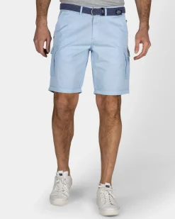 Robuste hellblaue Baumwoll-Cargo-Shorts