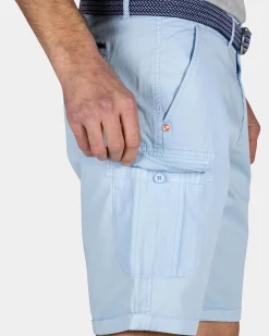 Robuste hellblaue Baumwoll-Cargo-Shorts
