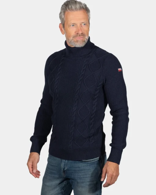 Rollkragenpullover aus Baumwolle Erskine - Ink Navy