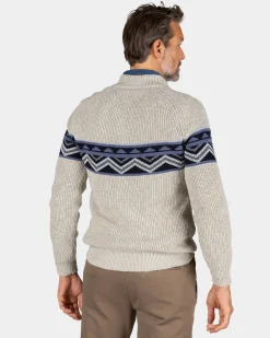 Sandfarbener gestrickter Baumwollpullover - Shimmering Sand