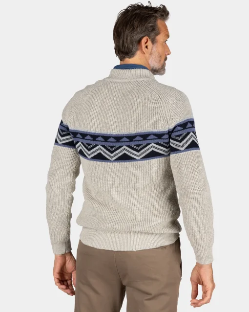 Sandfarbener gestrickter Baumwollpullover - Shimmering Sand