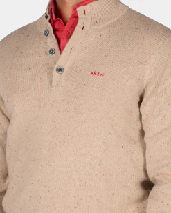 Sandfarbener Pullover mit Knöpfen - Shimmering Sand