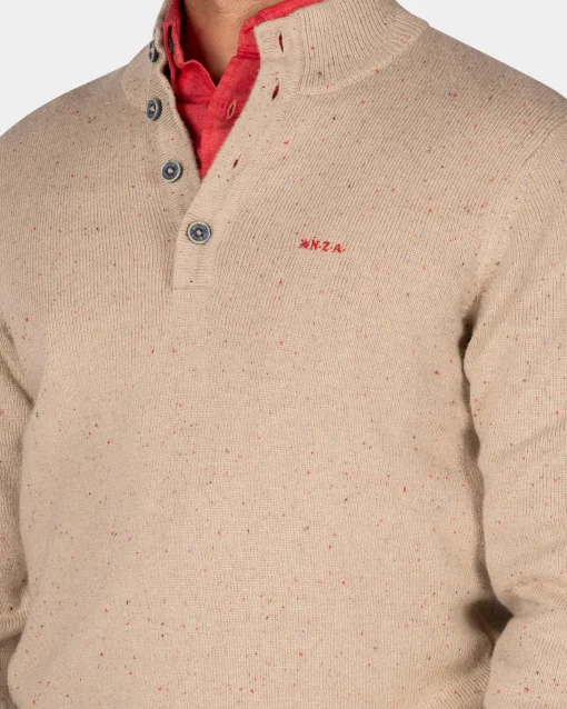 Sandfarbener Pullover mit Knöpfen - Shimmering Sand