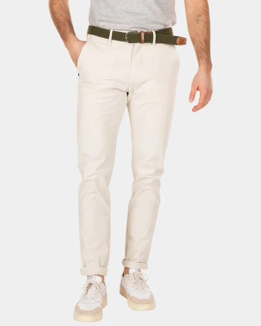 Schlichte Chino mit Stretchanteil - Cream