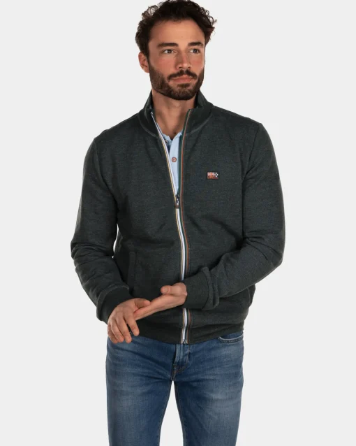 Schlichte Strickjacke aus Baumwolle - Dark Pine
