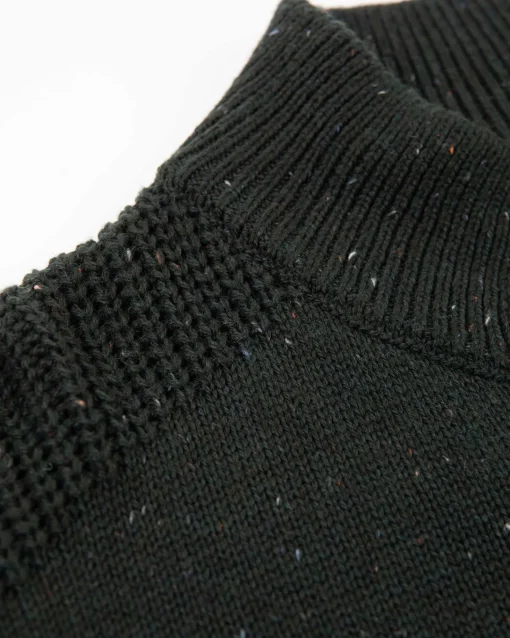 Schlichter Pullover mit halber Knopfleiste - Crushing Green