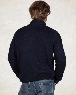 Schlichter Pullover mit halber Knopfleiste - Pitch Navy