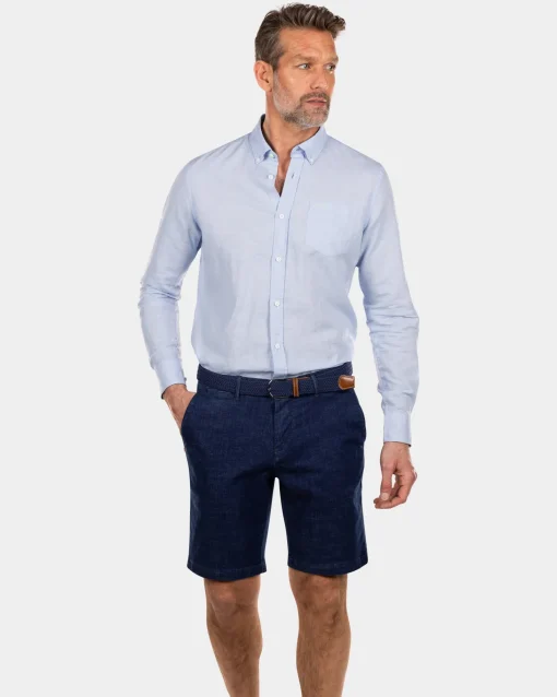 Schlichtes Leinenhemd in vielen Farben - Rhythm Blue
