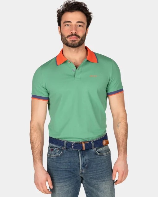 Sportliches Uni-Polo - Amazon Green