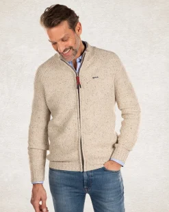 Strickjacke aus Baumwolle und Wolle - Milky Ecru