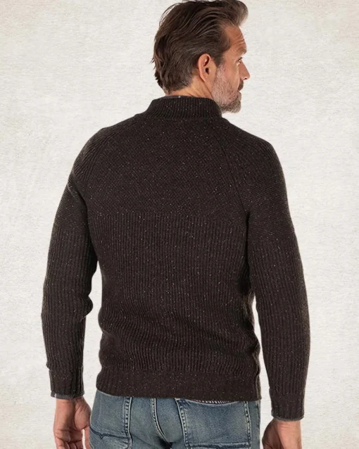 Strickjacke aus Baumwolle und Wolle - Smoked Green