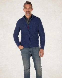 Strickjacke aus Baumwolle und Wolle - Bright Water Blue