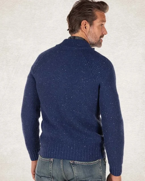 Strickjacke aus Baumwolle und Wolle - Bright Water Blue