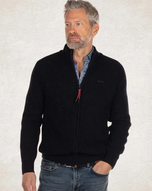 Strickjacke aus Baumwolle und Wolle - Pitch navy