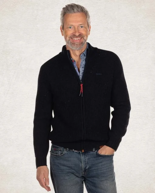 Strickjacke aus Baumwolle und Wolle - Pitch navy