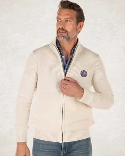 Strickjacke mit Wolle - Milky Ecru