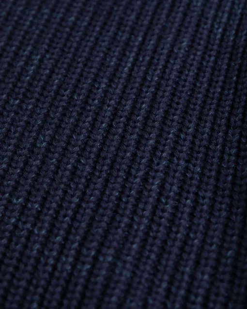 Strickpullover mit halbem Reißverschluss Drake - Ink Navy