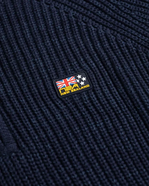Strickpullover mit halbem Reißverschluss Drake - Ink Navy